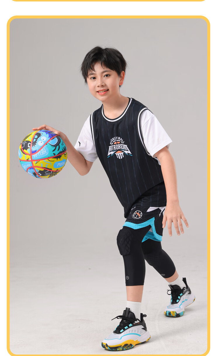 JD Original X200 Children's Basketball Special Anti-Fall Knee Pads, Running Soccer Shin Guards, Patella Knee Sports Equipment S 12