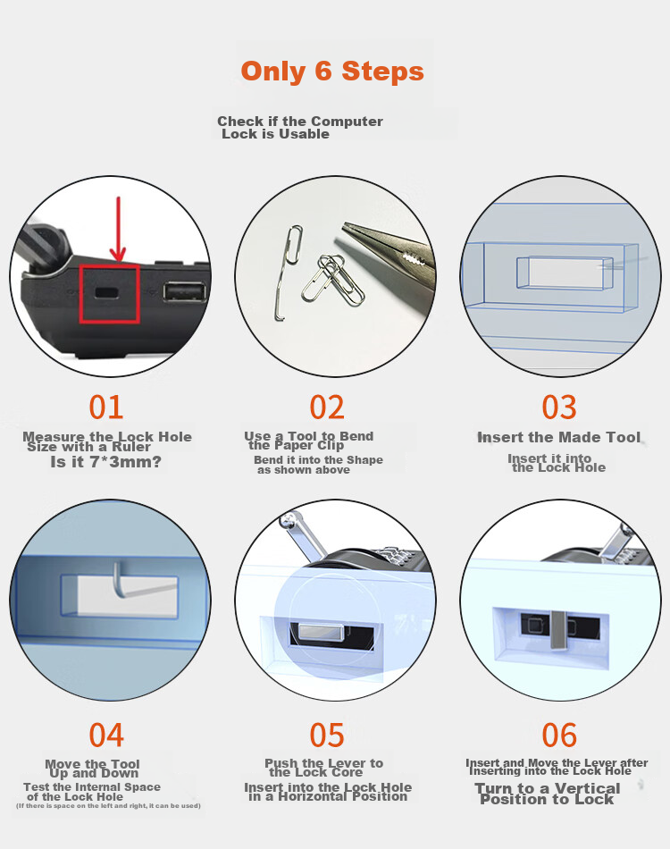 NVV Laptop Lock, Suitable for HP Nano And Lenovo Laptops with Small 6*2.5mm Holes, Anti-Theft Lock, Security Password Lock NL-13 7