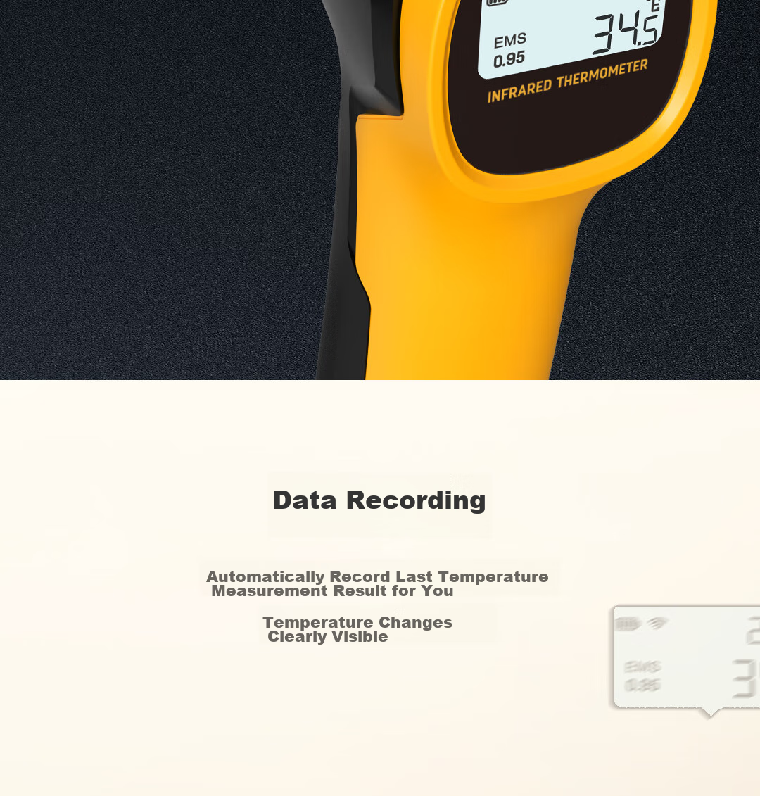 Deli Infrared Thermometer, Industrial High-Precision Temperature Gun, Kitchen Baking Water And Oil Temperature Gu 13