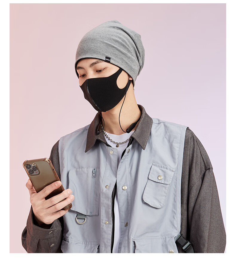 CACUSS Hat for Men And Women, Spring And Summer Thin Cotton Balaclava, Warm Maternity Cap, Air Conditioning Hat, Black Large Size 15