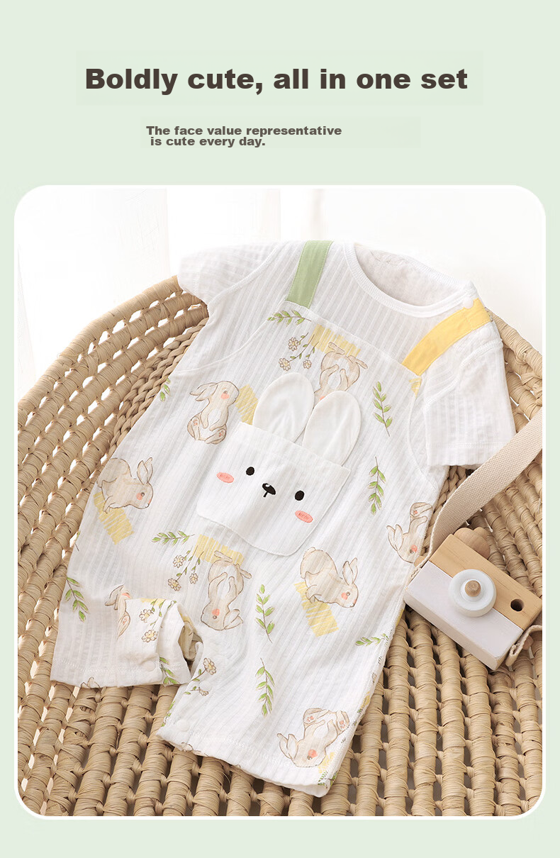 Youqi Summer Baby Clothes Thin Short Sleeve Romper Half Sleeve Bodysuit Cotton for Girls 3 to 6 Months Old 8