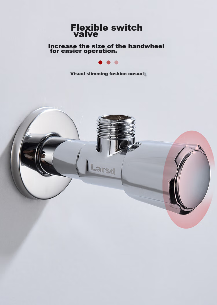 Larsd Extended Angle Valve, Brass Thickened Hot And Cold Water Quick-Open Triangular Valve, Figure-Eight Valve, Stop Valve LD10707 7