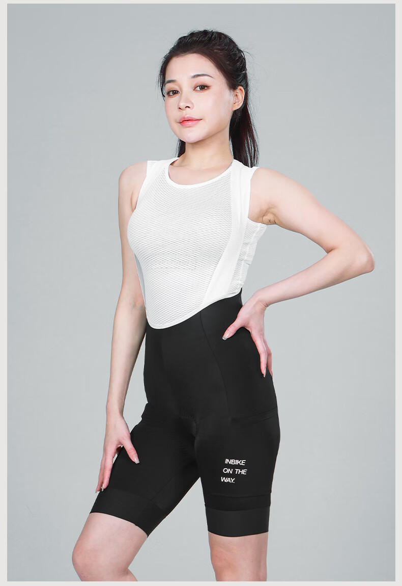 INBIKE Women's Cycling Shorts, High-Waist Road Bike Mountain Bike Bib Shorts, Black, Size S 8