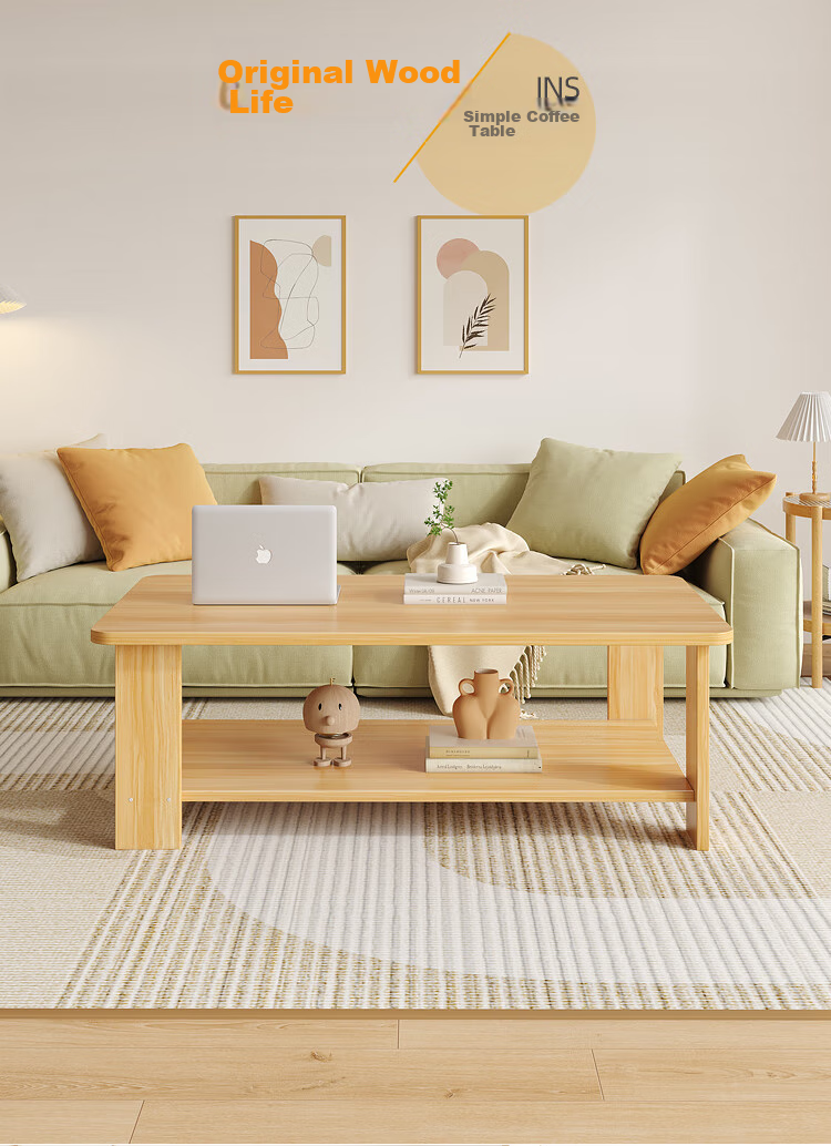 Gupujia Coffee Table, Simple Modern Sofa Side Table with Storage, Double-Layer Small Tea Table for Small Apartments And Balcony 1
