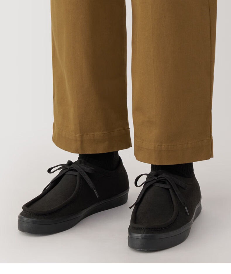 MUJI Men's Fatigue-Resistant Brushed Leather Kangaroo Shoes Black 25.5cm 1