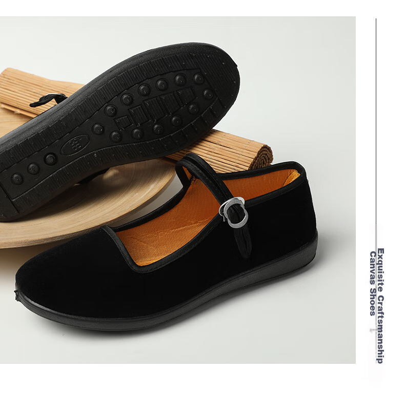 FOOTOPPO Old Beijing Cloth Shoes for Women, Soft-Soled Non-Slip Thick-Soled Elderly Women's And Middle-Aged Mom Shoes 13
