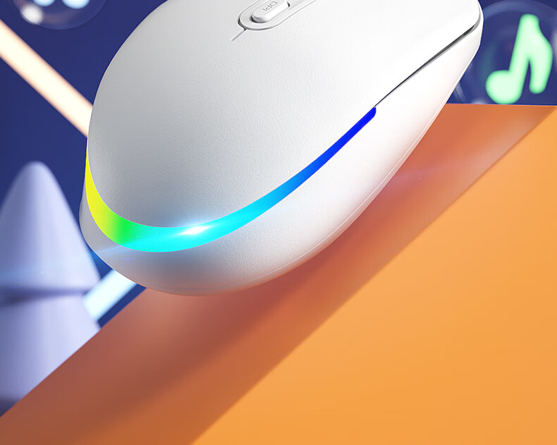 Aigo M60 Moonlight Curve Wireless Mouse, 2.4G Connection, Rechargeable Lithium Battery, RGB Lighting, One-Key Return to Desktop, Suitable for Business Office And Gaming, Black 4