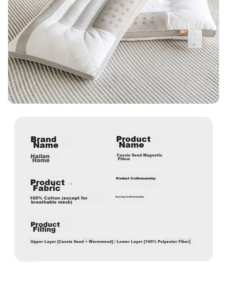 HLA Buckwheat Pillow Core Cervical Pillow Lavender Mugwort Sleep Neck Support Pillow Single 48*74cm 15