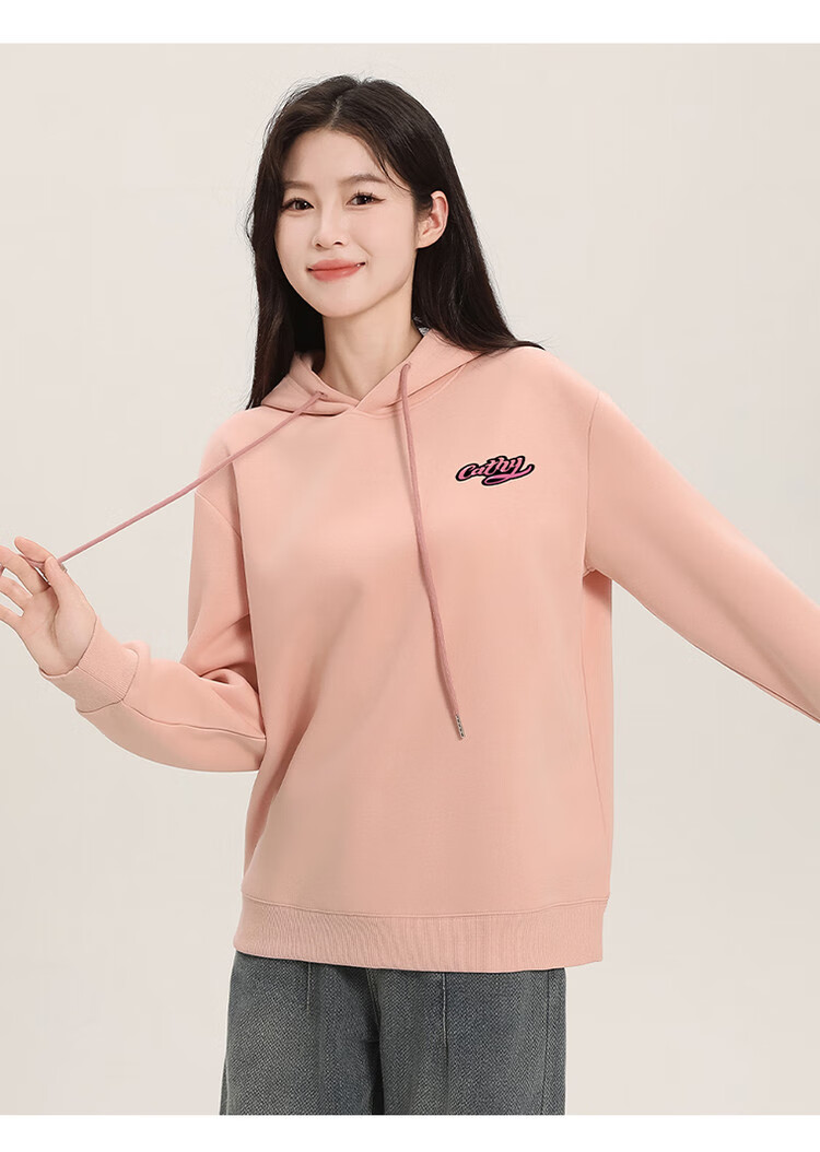 Yipintiancheng Spring 2025 New Women's Hooded Sweatshirt, Loose Casual Pullover Long-Sleeve Letter Print Top for Wome 14