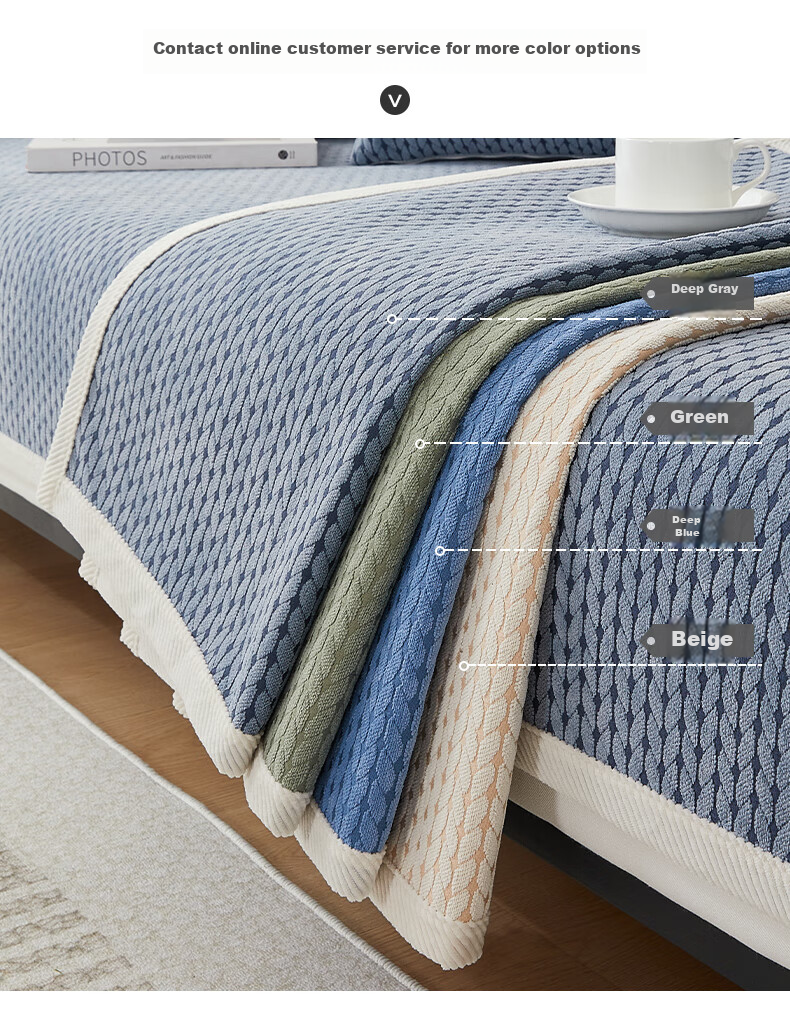CHERISHES LIFE Sofa Cushion, All-Season Luxury Leather Sofa Cover, Chenille, 2026 Best-Selling Non-Slip Throw Blanket, 90*90cm 21