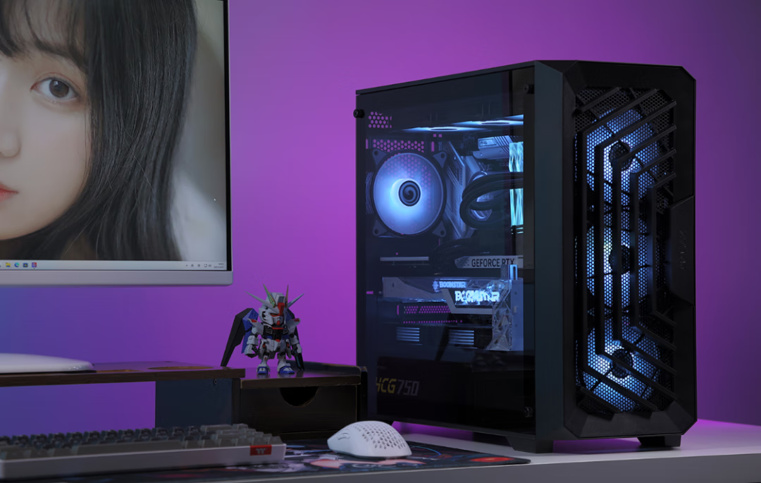 GALAX Voyager Gaming Office Desktop Computer Case (M-ATX Motherboard/Full Mesh Panel/Supports 360mm Water Cooling/Compatible with Long Graphics Cards/11 Fan Slots) 1