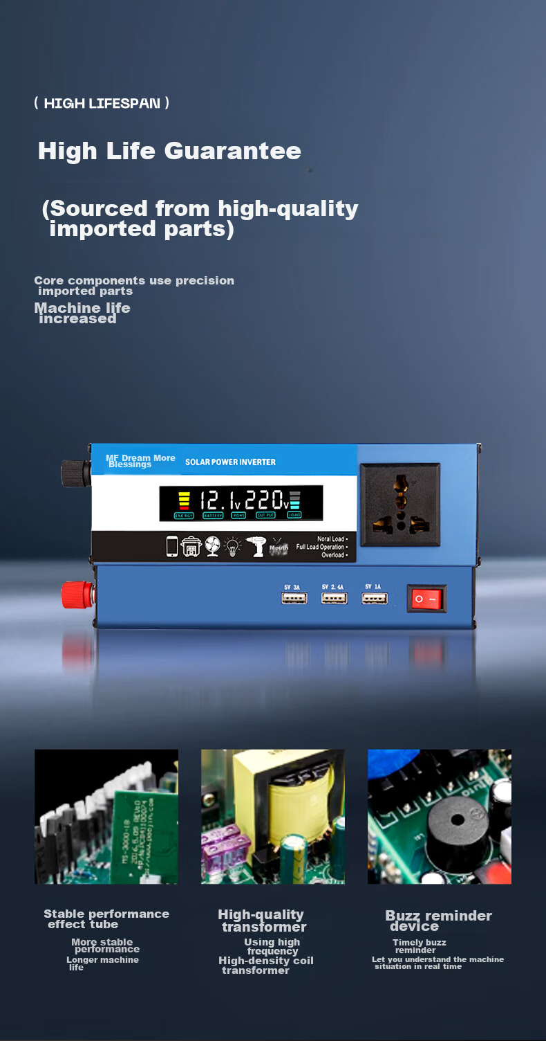 Mengduofu Car Power Inverter 12v24v to 220v Multi-Functional High-Power Car Truck Inverter Power Supply for Tricycles And Street Vendors 8