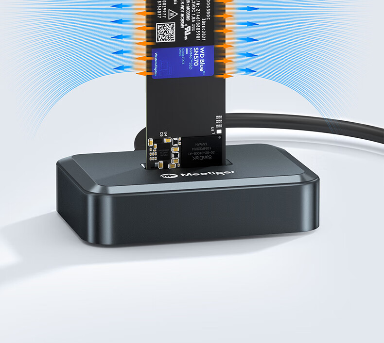 Mihu M.2 SSD Enclosure Base, M2 External Hard Drive Enclosure, NVMe Protocol M2 to USB/Type-C External Box Q1N 13