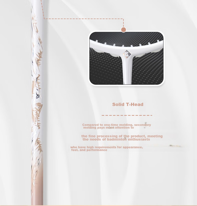 KUMPOO Badminton Racket, Full Carbon Ultra-Light Durable All-Round Model, Xunfeng Deep Forest Autumn Brown Light Pink String 8