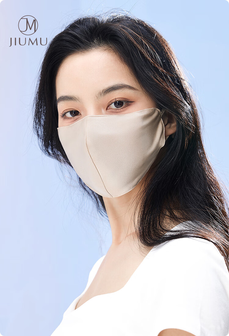 JIUMU Silk Sun Protection Face Mask for Women, Summer Driving UV-Resistant Breathable Full-Face Mulberry Silk Breathable Sun Protection Face Mask 1