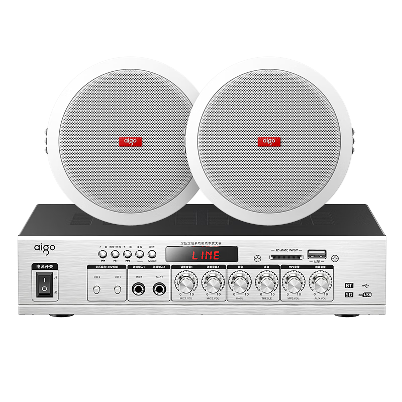 Patriot 6.5-inch Ceiling Speaker One-to-Four Bluetooth Ceiling Mounted Wall-mounted Commercial Store Indoor High-Quality Embedded Constant Voltage Amplifier X132