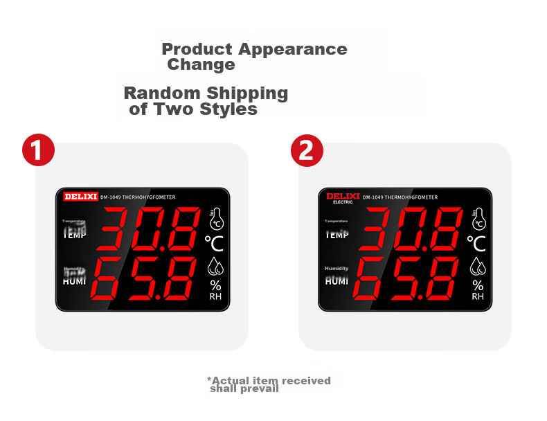 DELIXI ELECTRIC Industrial-Grade Indoor Temperature And Humidity Meter, Large Screen Electronic High-Precision Wall-Mounted Temperature And Humidity Display, Home Alarm 1
