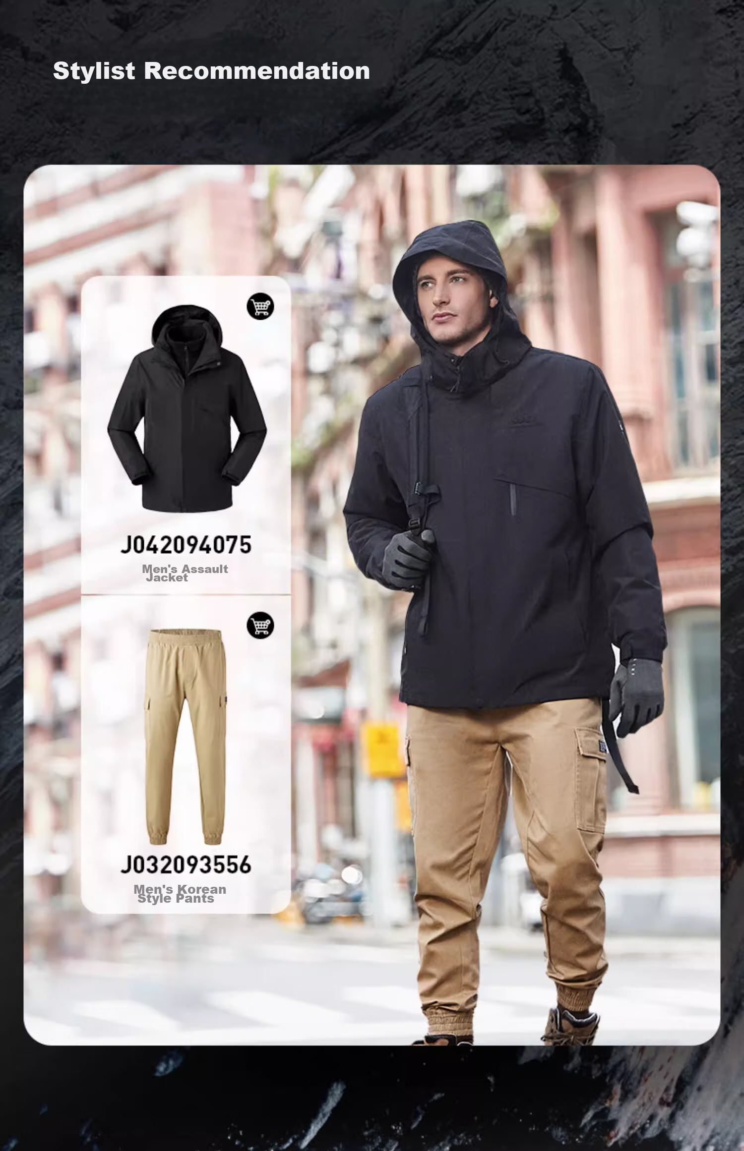 Jeep Men's And Women's Three-In Outdoor Windproof Waterproof Mountaineering Jacket, Fleece Detachable Coat, 075 Brand Black S 15