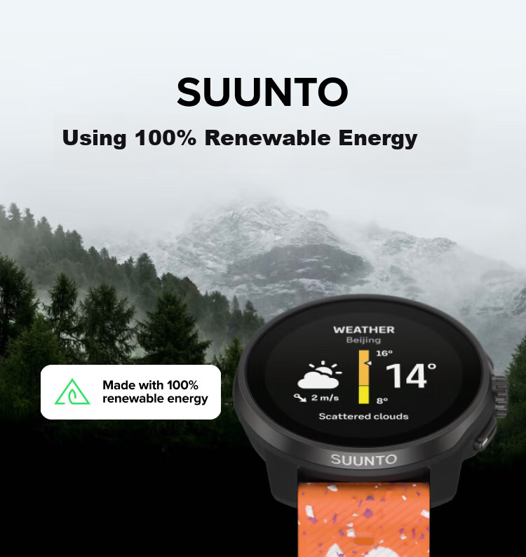 SUUNTO RACE S Lightweight Outdoor Training Wristwatch, Professional Running Sports Smartwatch Birthday Gift, White Pine Gree 10