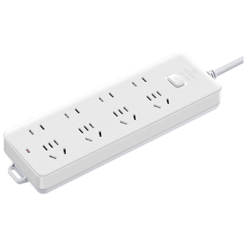 BULL Eight-Outlet Multi-Socket GN-403 1.8m New National Standard Power Strip with Master Switch, Pure White Simple And Stylish