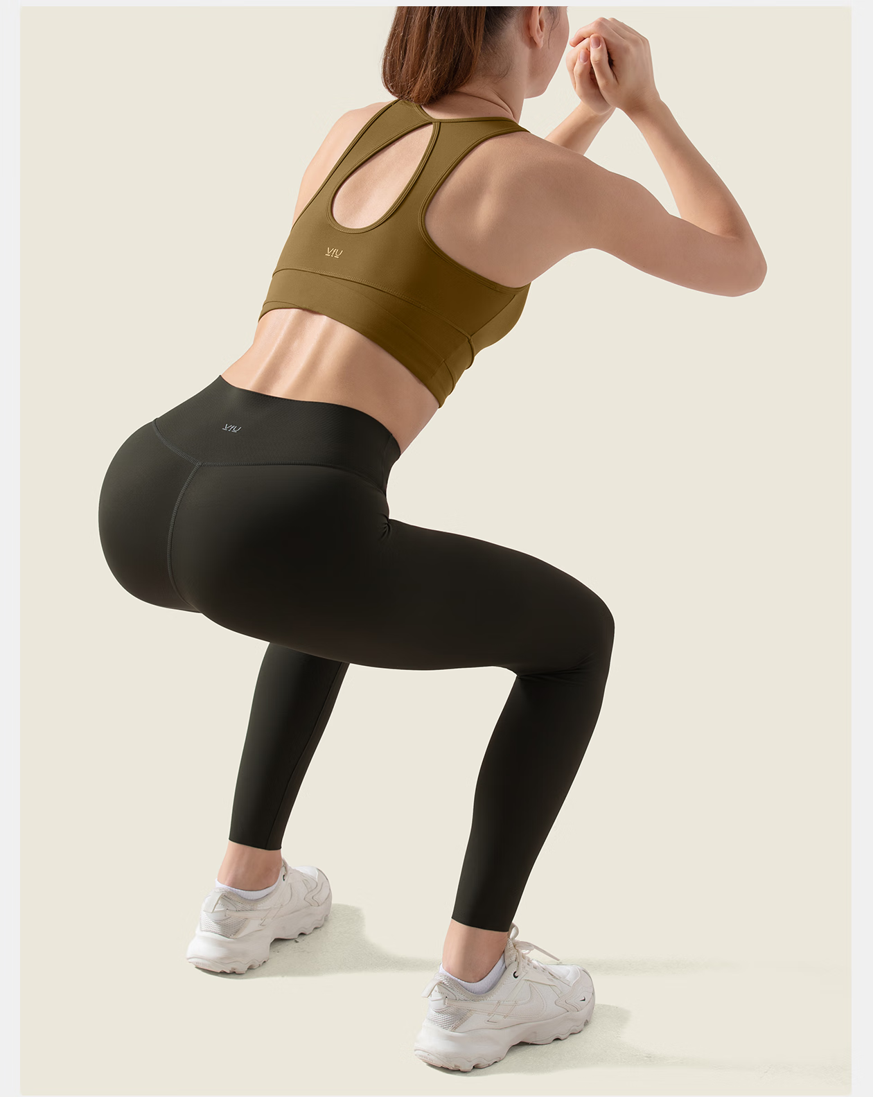 VFU Xiao Nao Dan Sports Bra for Women, Running Anti-Shock Sports Vest, Fitness Back Support, Cream Yellow, S 12