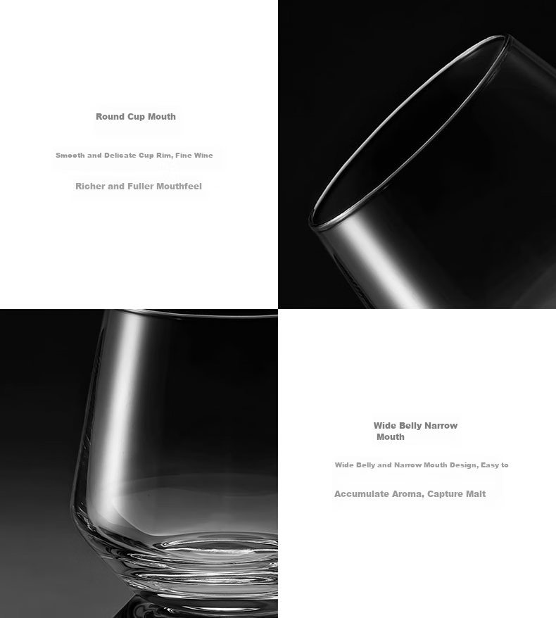 CLITON Crystal Glass Whiskey Tumblers, Liquor Glasses, Wine Glasses, Water Glasses Set of 6 CL-JB06 8