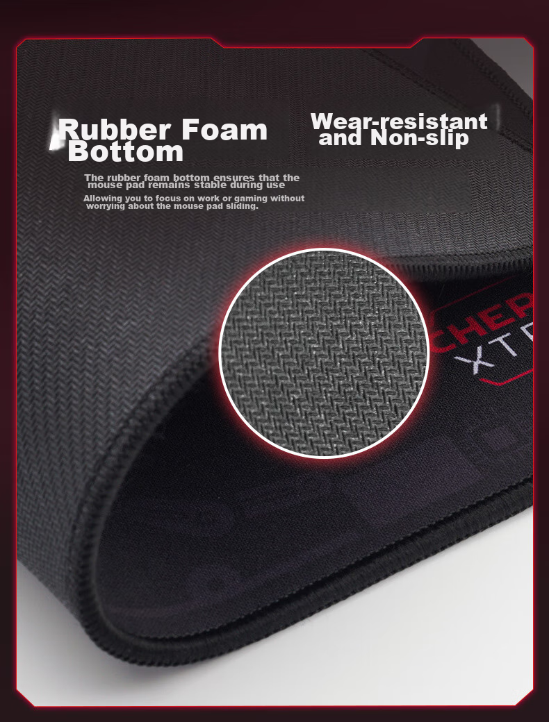 CHERRY ACE Series Mouse Pad Office Desk Mat Keyboard Pad Gaming Mouse Pad Carbon Fiber Texture Smooth Surface Double Braided Fabric 360x300x1mm 5