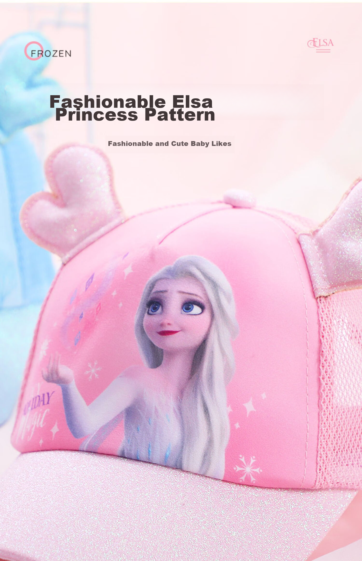 Disney Elsa Princess Children's Hat Spring And Summer Girls' Hat Baby Sun Hat Elsa Baseball Cap Duck Tongue for Girls 2