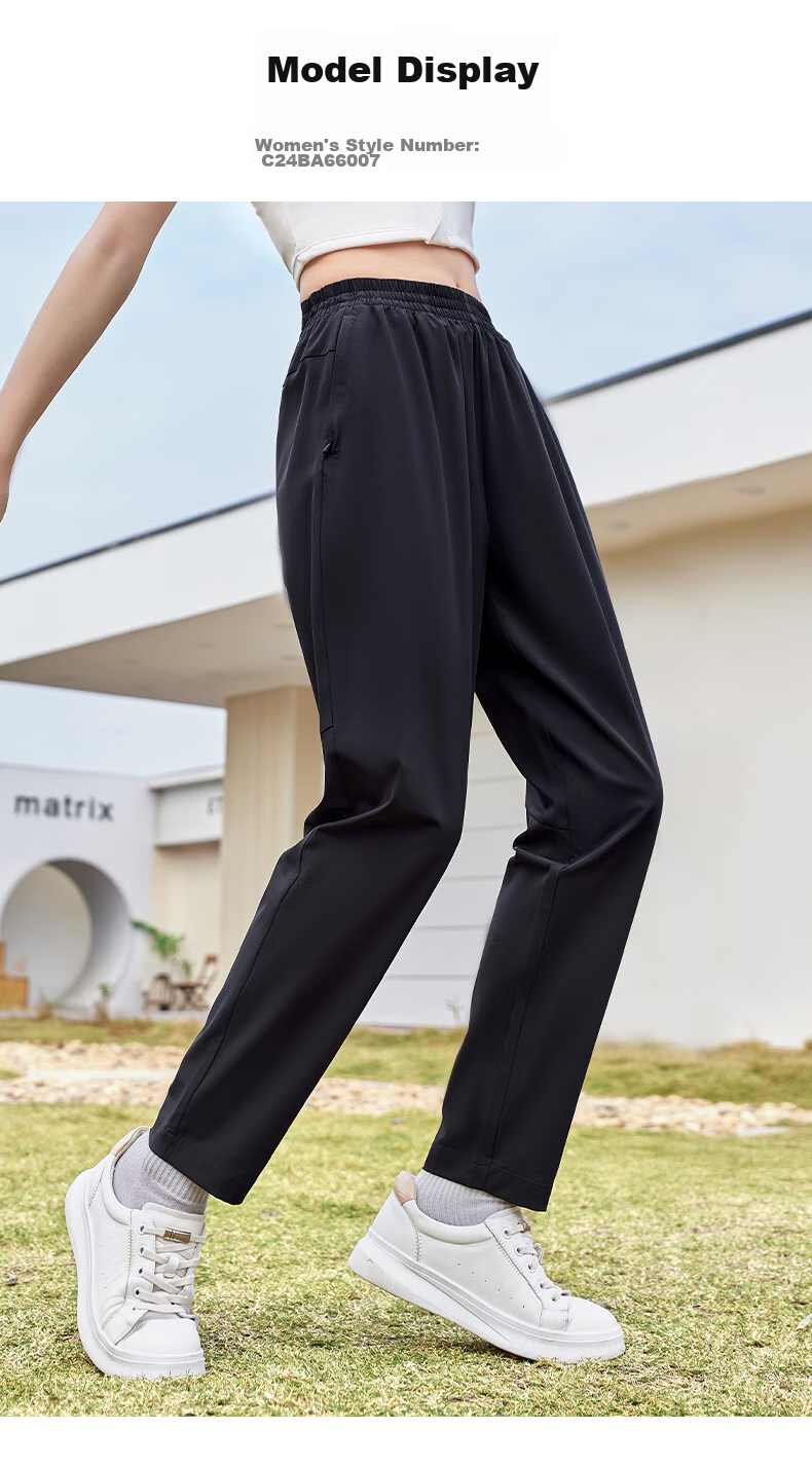 CAMEL Ice Silk Casual Pants for Men, Summer New Loose Straight-Leg Quick-Dry Sun Protection Dad Running Sports Trousers 14