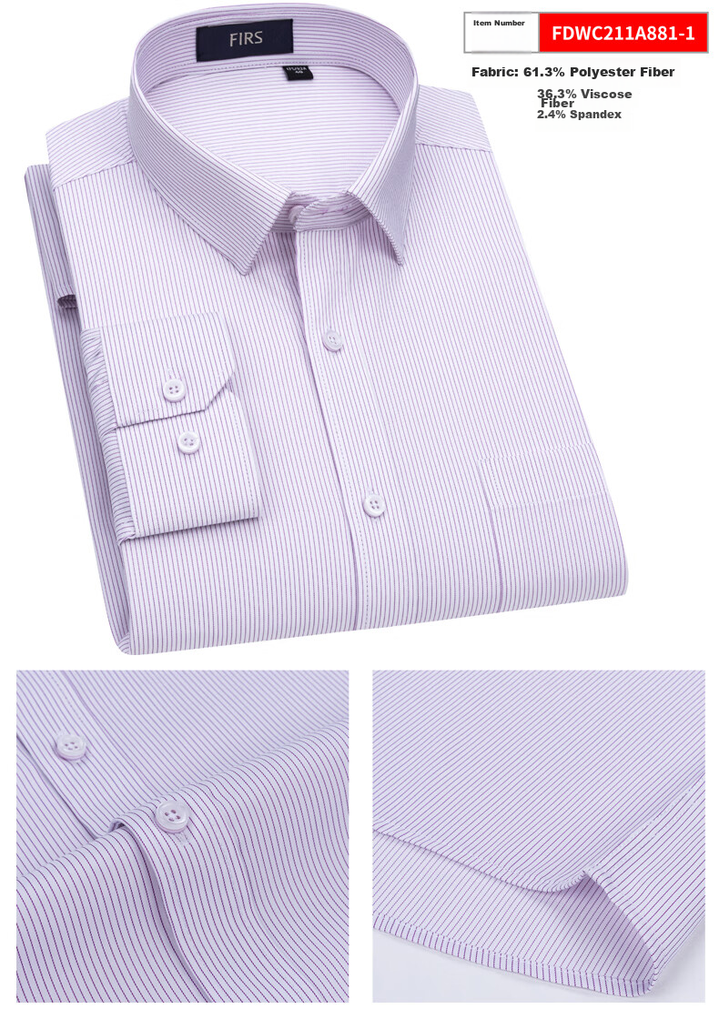 FIRS Long-Sleeve Shirt for Men, Middle-Aged And Young Business Casual Plaid Shirt TRT4450 Blue Plaid Long-Sleeve Size 38 9