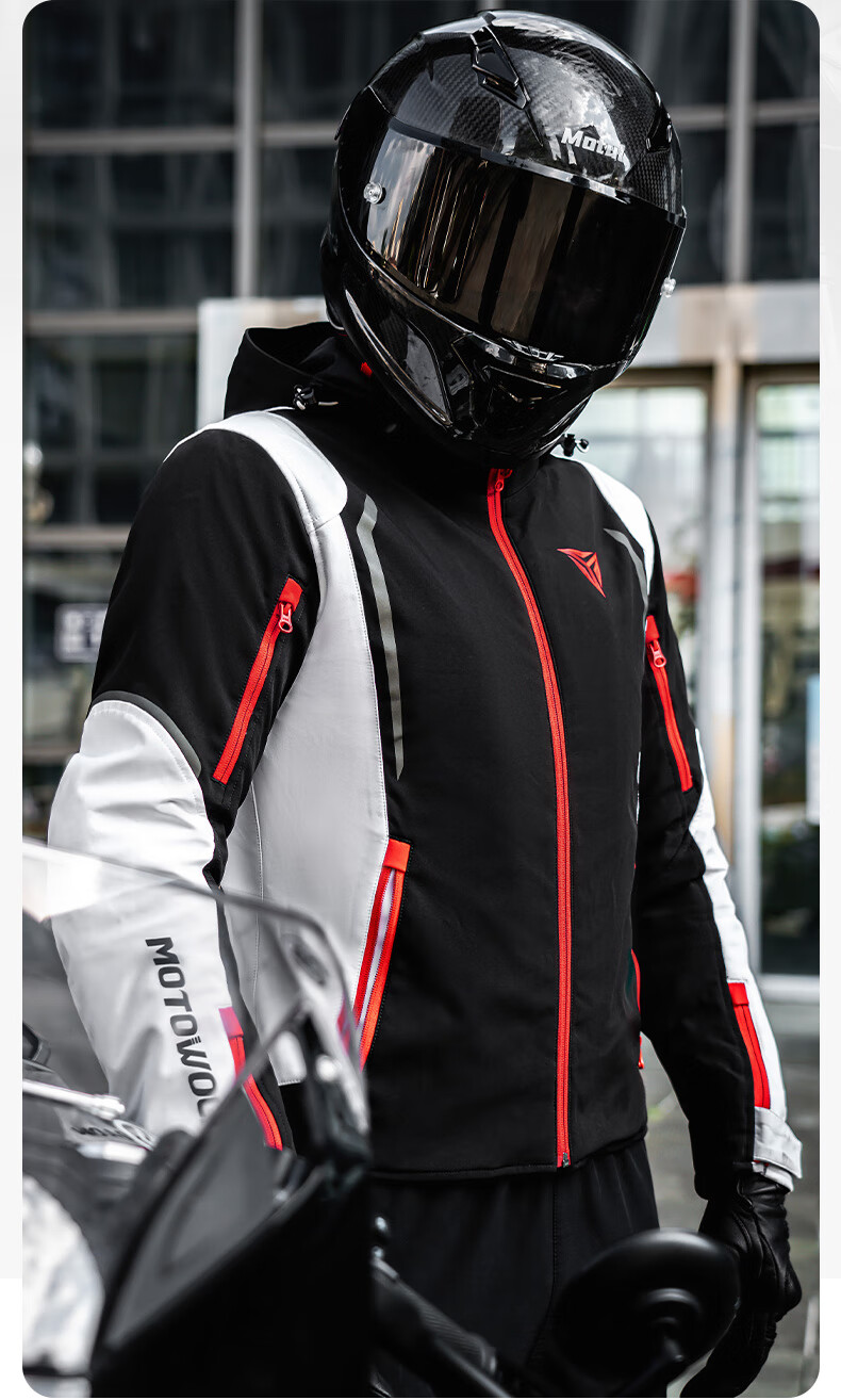 MOTOWOLF Motorcycle All-Season Riding Jacket, Windbreaker for Men And Women, Casual Windproof And Crash-Resistant Motorcycle Gear 2