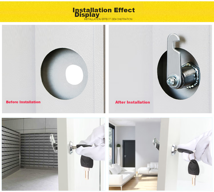 Fly.Globe Office Desk Drawer Lock Furniture Lock Bedside Table Lock Anti-Theft Blade Lock Cylinder FQ-A04 12