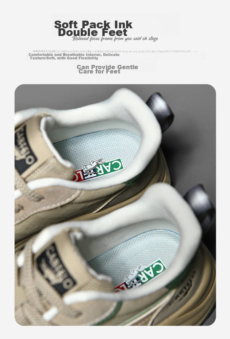 CARTELO Men's New Shoes for Summer And Autumn, Versatile Casual Sports Running Travel Hiking Retro Soft Thick-Soled Dad Shoes 10