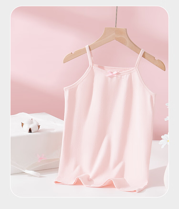 LangSha Children's Tank Top, Girls' Camisole, Thin Spring And Summer Style, Baby Girl Vest, Pink, Size 140 10