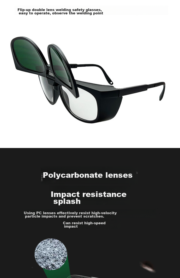 GUANNUODA Flip-Up Welding Goggles, Welder's Sunglasses, Arc Welding Protection Glasses, Anti-Glare Laser Cutting Safety Eyewear 4