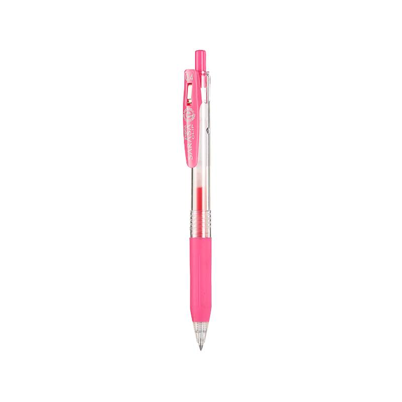 ZEBRA 0.4mm Bullet Tip Retractable Gel Pen, Colorful Student Notebook Signing Pen, Study Marking Coloring Journal Pen, JJS15, Pink, Single Pe