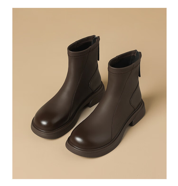 ZHR Women's Boots for Winter Commuting, Comfortable And Convenient, Retro Color-Faded Zipper Ankle Boots for Women JF102A Black Size 36 11