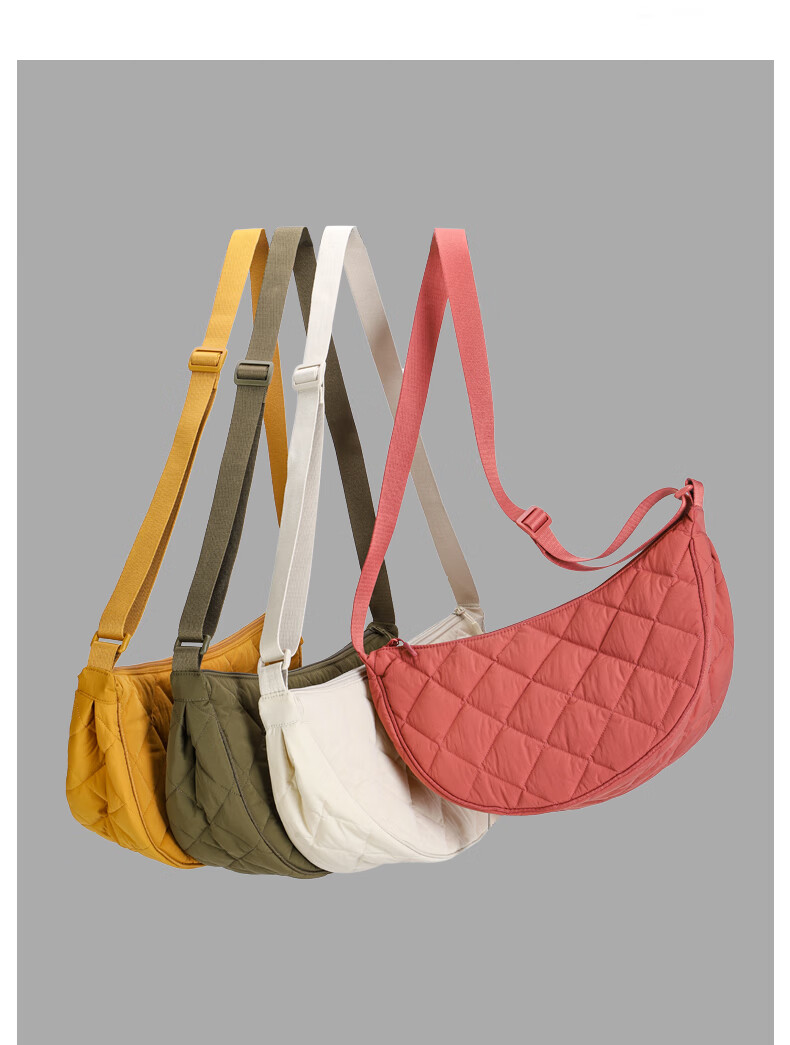 BIGCOWCOW Crossbody Bag for Women, Large Capacity, Korean Style Versatile Quilted Dumpling Bag, College Student Class Shoulder Bag, Deep Brow 2
