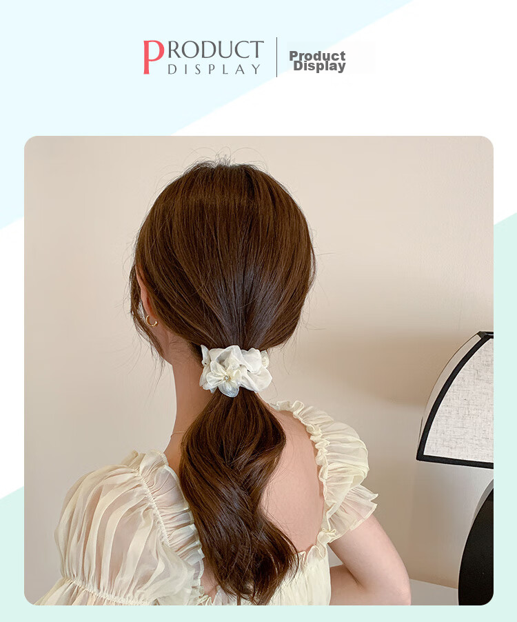 CHIMERA 2-Piece Hair Ties, Flower-Shaped Hair Bands, Bun Holders, Ponytail Holders, Hair Accessories, Elastic Bands for Women, Mid-Autumn Festival Gift 23