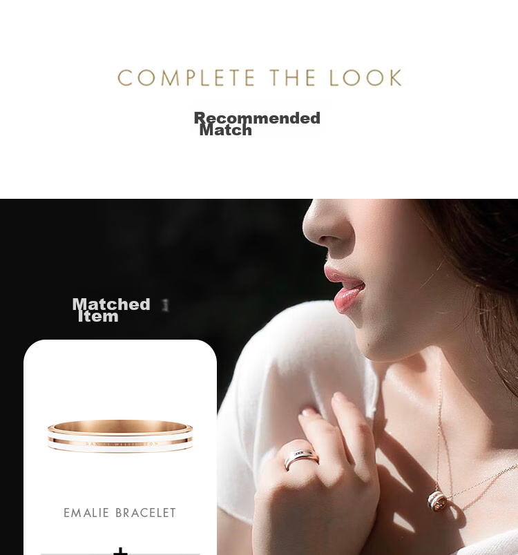 DanielWellington DW Ceramic White Rose Gold Ring for Women, Size 48 Couple Rings DW039 Birthday Gift for Girls 9