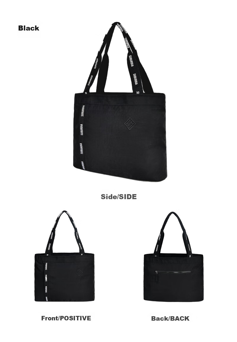 SUBURBIA Shibuya Dry-Wet Separation Fitness Bag, Shoulder Bag, Tote Bag, Women's Yoga Swimming Sports Bag, Black 8