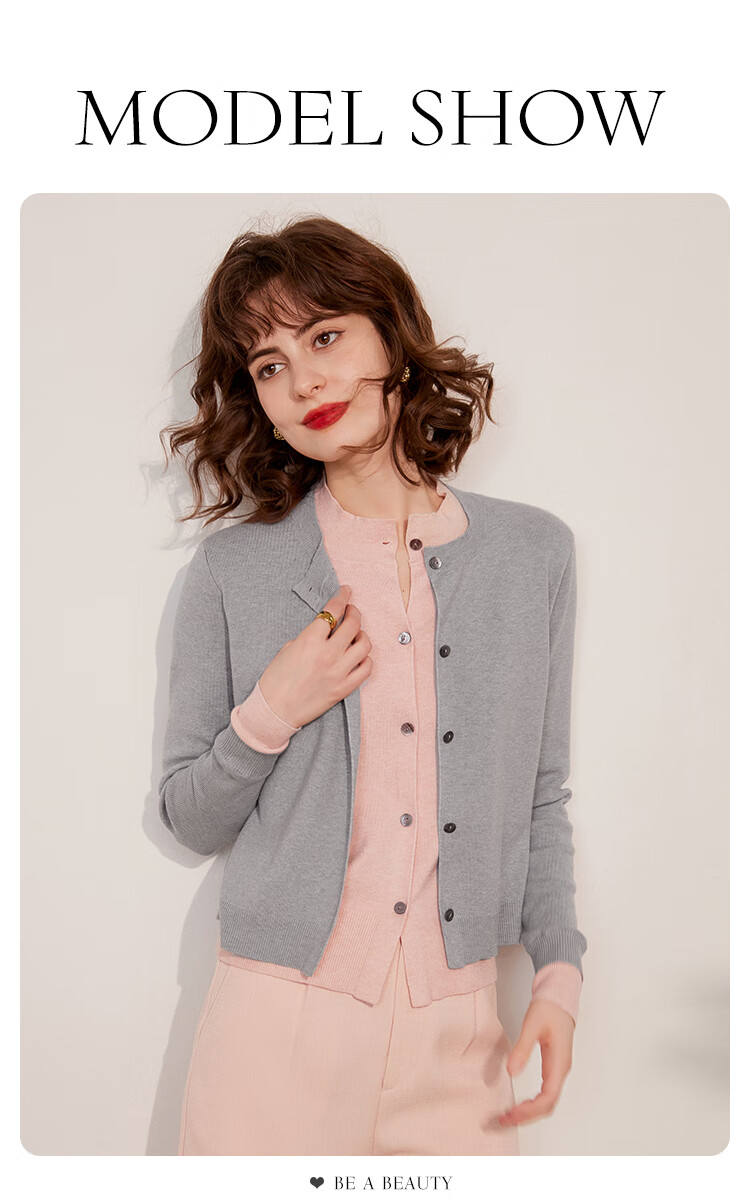 LOUISYAO Spring Autumn Two-Piece Colorblock Knit Round Neck Single-Breasted Long Sleeve Cardigan Women Navy Blue with Blue Patchwork 1 XL 5