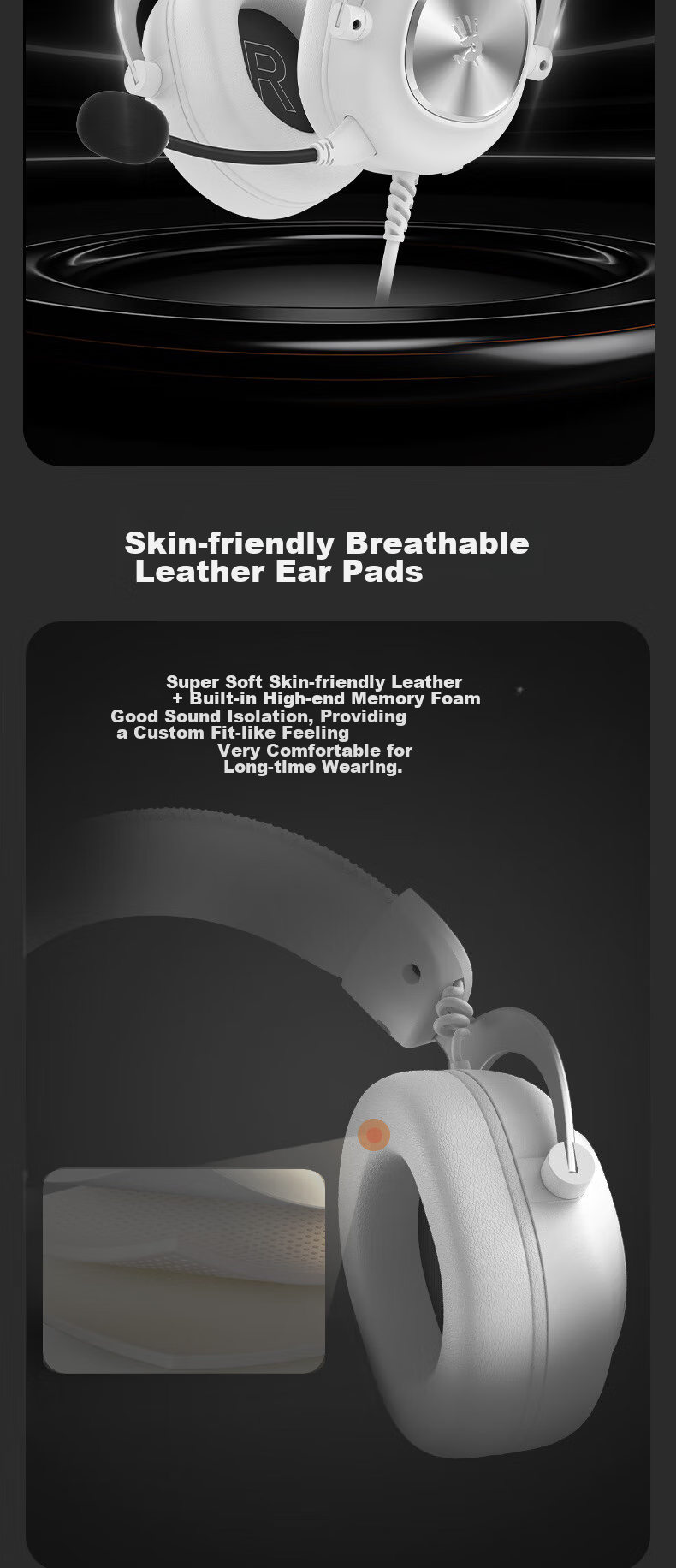 A4TECH M760 Wired Gaming Headset, Over-Ear Blood Hand Phantom 7.1 Sound, FPS Battle Royale Essential, CSGO Computer E-Sports Delta Valorant Headset, Elegant Black 8