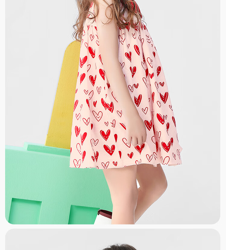 Mini Wooden House Children's Dress Summer Girls Cute Doll Collar Short Sleeve Dress Breathable Black Little Rabbit 130 9