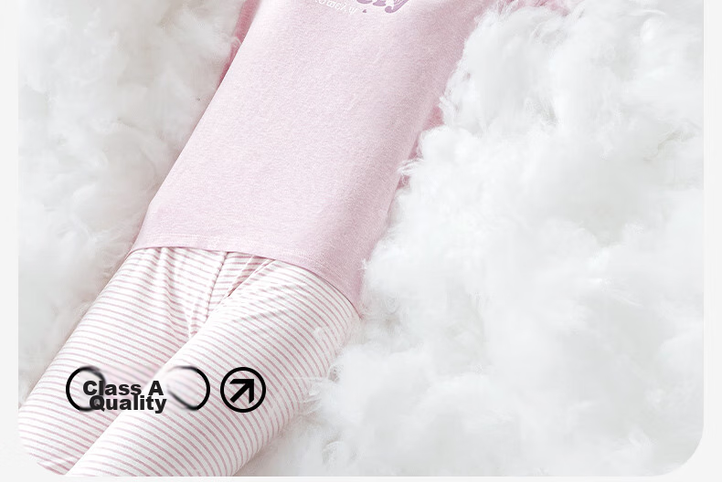 YING BO LUN Girls' Thermal Underwear Set for Autumn And Winter, Pure Cotton Undershirt And Sweater for Female Students, Pajamas And School Uniform Essential 4