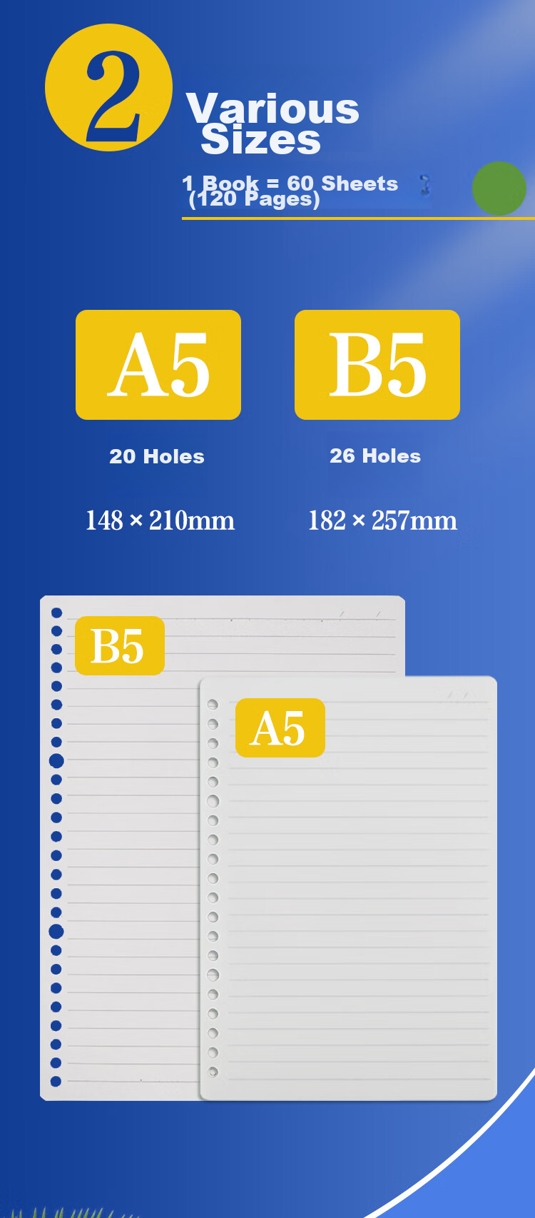 M&G [1 Book/square] A5/60-Page Loose-Leaf Notebook with Removable Pages, White Transparent Cover, Matte Finish, Essential for Middle And High School Students' Homework, Back-To Essential HA5600B 3