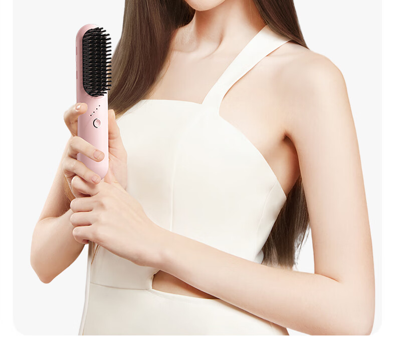 TSUYAGLA Sixth Generation Detachable Wireless Straight Hair Brush with 6 Billion Plasma Hair Protection, Non-Damaging Negative Ion Moisturizing, Efficient And Long-Lasting Styling, Girlfriend Birthday Gift T606 Pink 2