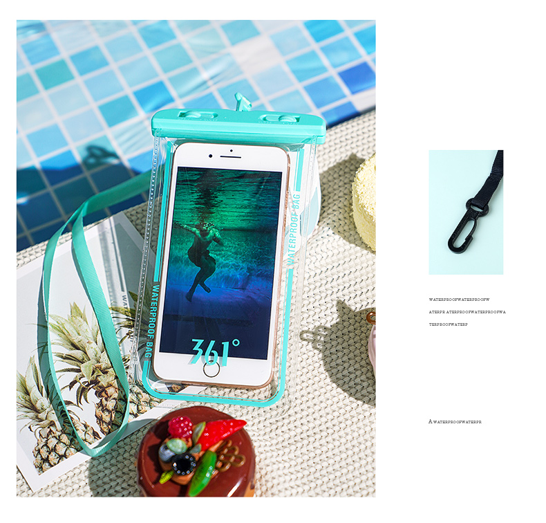 361° Waterproof Phone Case, Diving Pouch, Touchscreen Compatible, Underwater Photography, Universal Lanyard, Rainproof Case for Food Delivery Riders 7