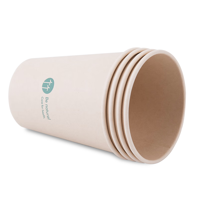 Deli 250ml Disposable Paper Cups, Thick Bamboo Fiber Natural Color Paper Water Cups, Thickened Insulated Household Cups, Pack of 50