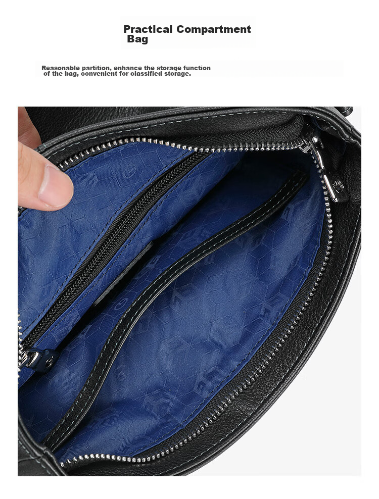 Goldlion Single-Shoulder Bag, Top-Grain Leather Crossbody Bag, Business Men's Bag, Vertical Style, Japanese Character Design, Birthday Gift 12